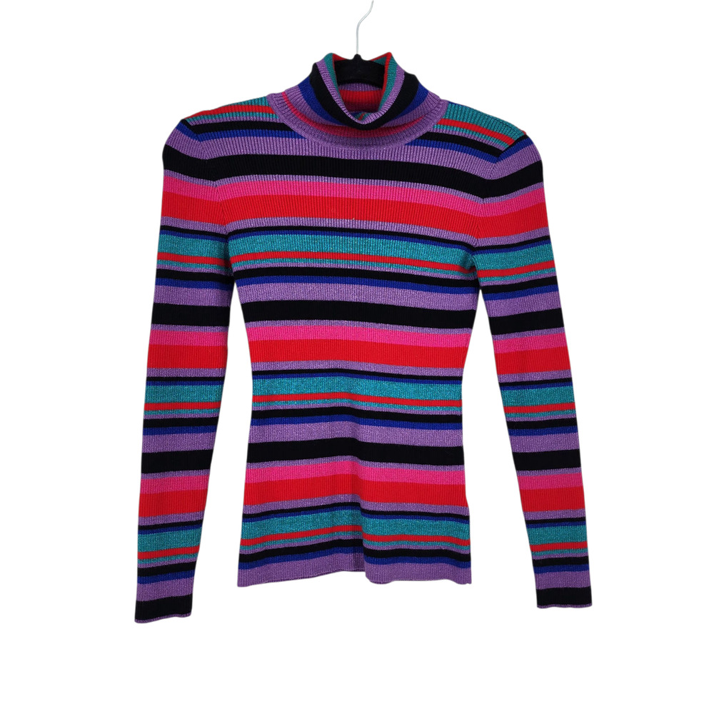 Molly Bracken Women's Striped Knitted Turtleneck Sweater Size Small